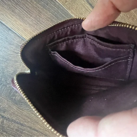 Coach Burgundy Wristlet with Floral Design - Picture 5 of 5